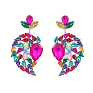 ( Color)fashion colorful diamond earrings occidental style Earring woman Alloy diamond geometry flowers fully-jewelled