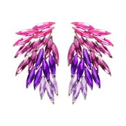 ( Purple color )summer feather diamond wings occidental style personality color diamond temperament woman earrings trend