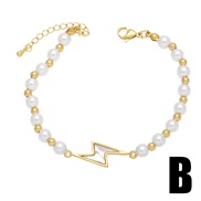 (B)summer Moon butterfly imitate Pearl beads braceletins samll occidental style braceletbrc