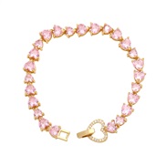 ( Pink)occidental style high love zircon bracelet samll fashion temperament retro all-Purpose braceletbrc