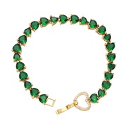 ( green)occidental style high love zircon bracelet samll fashion temperament retro all-Purpose braceletbrc