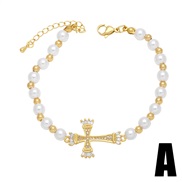 (A)cross imitate Pearl bracelet woman occidental style high brief all-Purpose braceletbrb