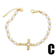 (C)cross imitate Pearl bracelet woman occidental style high brief all-Purpose braceletbrb