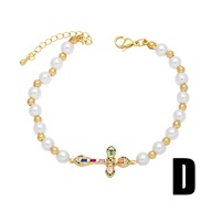 (D)cross imitate Pearl bracelet woman occidental style high brief all-Purpose braceletbrb