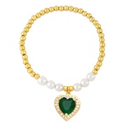 ( green)occidental style beads love zircon braceletins samll temperament Pearlbrb