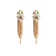 (AB color)occidental style personality temperament long style Earring Metal claw chain tassel earrings woman trend supe