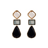 ( Black color )occidental style fashion Alloy square earrings color drop resin earring Bohemia retro Earring