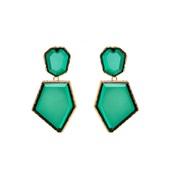 ( green)occidental style exaggerating Earring fashion retro brief geometry earrings more transparent resin earring woman