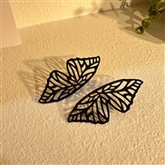 (E 138   black)spring hollow butterfly ear stud  handmade brief pure color fashion earrings Earring woman