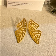 (E 138   yellow)spring hollow butterfly ear stud  handmade brief pure color fashion earrings Earring woman