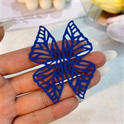 (E 138   blue)spring hollow butterfly ear stud  handmade brief pure color fashion earrings Earring woman