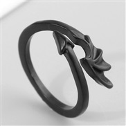 fashion black wings personality opening ring