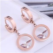 fashion sweetOL concise circle titanium steel personality temperament woman buckle