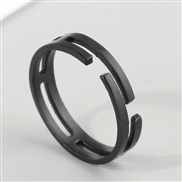 fashion black brief personality opening ring
