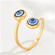 fashion stainless steel concise eyes opening personality ring