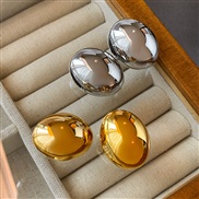 ( Gold Ellipse)fashion occidental style wind exaggerating Metal surface gold earrings woman pellet Earring samll buckle
