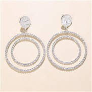 ( Silver)fashion trend Double Round earrings  fresh tree Earring womanearrings