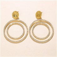 ( Gold)fashion trend Double Round earrings  fresh tree Earring womanearrings