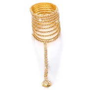 ( Gold)multilayer crystal bangle  wind brilliant Rhinestone elasticity chain womanracelet