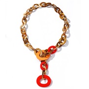 (yellow red ) blue occidental style personality Bohemia exaggerating leopard long necklace woman retro color Acrylic ne