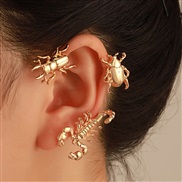 ( 3KCgold 2 5)occidental style exaggerating insect Earring ins creative fashion personality shell retro