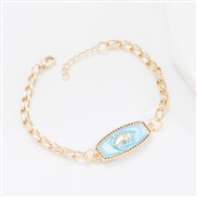 (gold )trend fashion geometry chain bracelet personality fashion color enamel Zodiac pattern bracelet