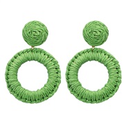 ( green)Bohemian style wind earrings handmade weave woman ear stud