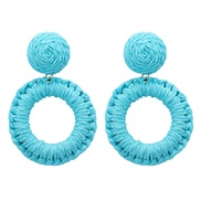 ( sky blue )Bohemian style wind earrings handmade weave woman ear stud
