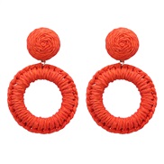( red)Bohemian style wind earrings handmade weave woman ear stud