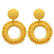 ( yellow)Bohemian style wind earrings handmade weave woman ear stud