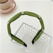 ( green Pearl )Korea brief Pearl Headband Cloth temperament all-Purpose high summer Headband