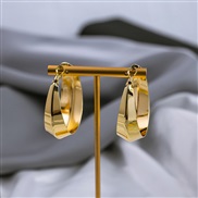 (E3362 1/gold )occidental style exaggerating geometry circle earrings  mirror polishing Metal wind ear stud personality