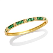 ( green)bronze gilded bangle woman fashion embed color zircon opening bangle personalitybra