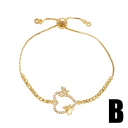 (B)occidental style fashion love zircon bracelet woman ins small fresh brief diamond cross braceletbra