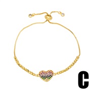 (C)occidental style fashion love zircon bracelet woman ins small fresh brief diamond cross braceletbra