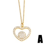 (A) occidental style fashionove love necklace womanins samll all-Purpose heart-shaped clavicle chainnkr