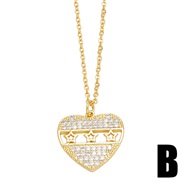 (B) occidental style fashionove love necklace womanins samll all-Purpose heart-shaped clavicle chainnkr