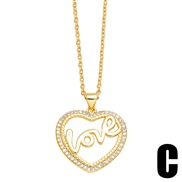 (C) occidental style fashionove love necklace womanins samll all-Purpose heart-shaped clavicle chainnkr