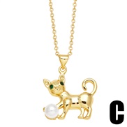 (C)ins brief lovely cat necklace woman  cat pendant clavicle chain  occidental stylenkq