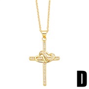 (D)occidental style fully-jewelled cross necklace womanins temperament fashion cross pendant clavicle chainnkr