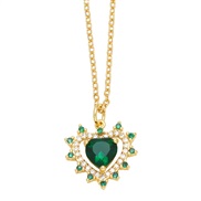 ( green)occidental style love necklace womanins samll fashion diamond heart-shaped clavicle chain chainnkr