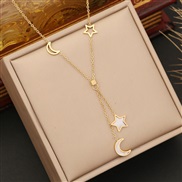 (5 )  star Moon clavicle chain  temperament multilayer chain  fashion stainless steel