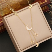 (6 )  star Moon clavicle chain  temperament multilayer chain  fashion stainless steel