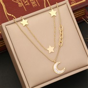 (7 )  star Moon clavicle chain  temperament multilayer chain  fashion stainless steel