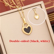 (2 )occidental style  multicolor enamel love pendant  fashion stainless steel necklace  temperament clavicle chain
