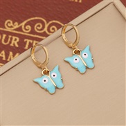 (1  light blue )occidental style  fashion enamel butterfly earrings  ear stud eyes Earring  temperament ear studE