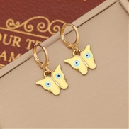 (5  yellow)occidental style  fashion enamel butterfly earrings  ear stud eyes Earring  temperament ear studE