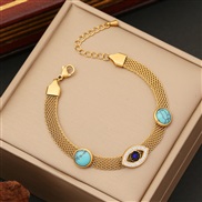 (2 )personality stainless steel bracelet  turquoise eyes  temperament butterfly