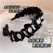 Cloth temperament black width Headband woman spring summer all-Purpose crystal Headband
