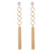 ( Gold)E occidental style Metal wind fashion earrings  samll temperament earring tassel long style Earring